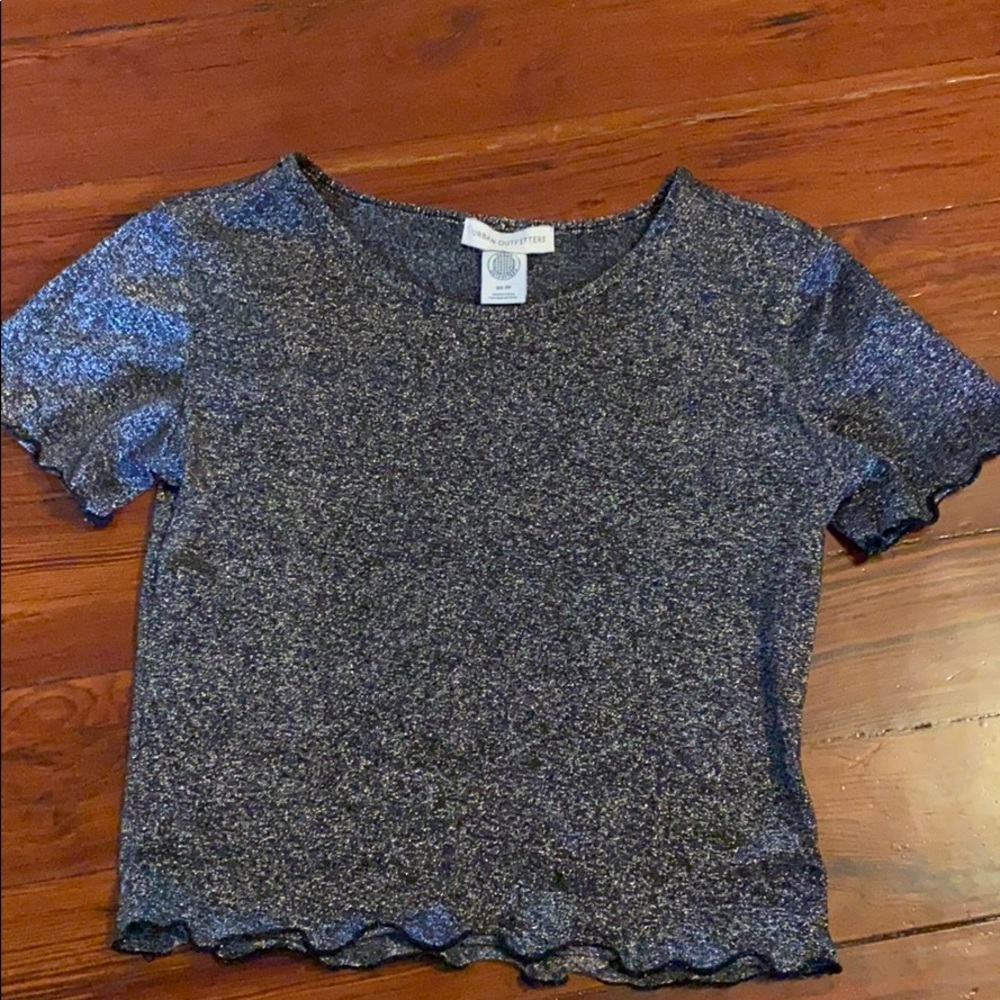 glittery lettuce edged crop top never worn